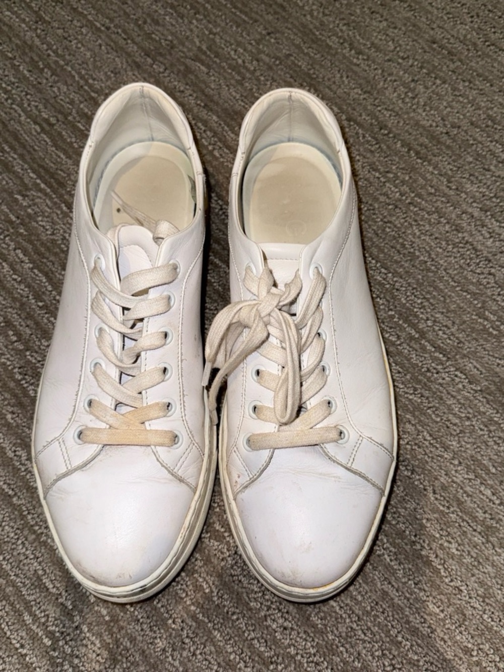 M. Gemi White Leather Lace-Up Sneakers